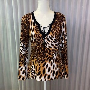 NWOT Animal Print Knit Top